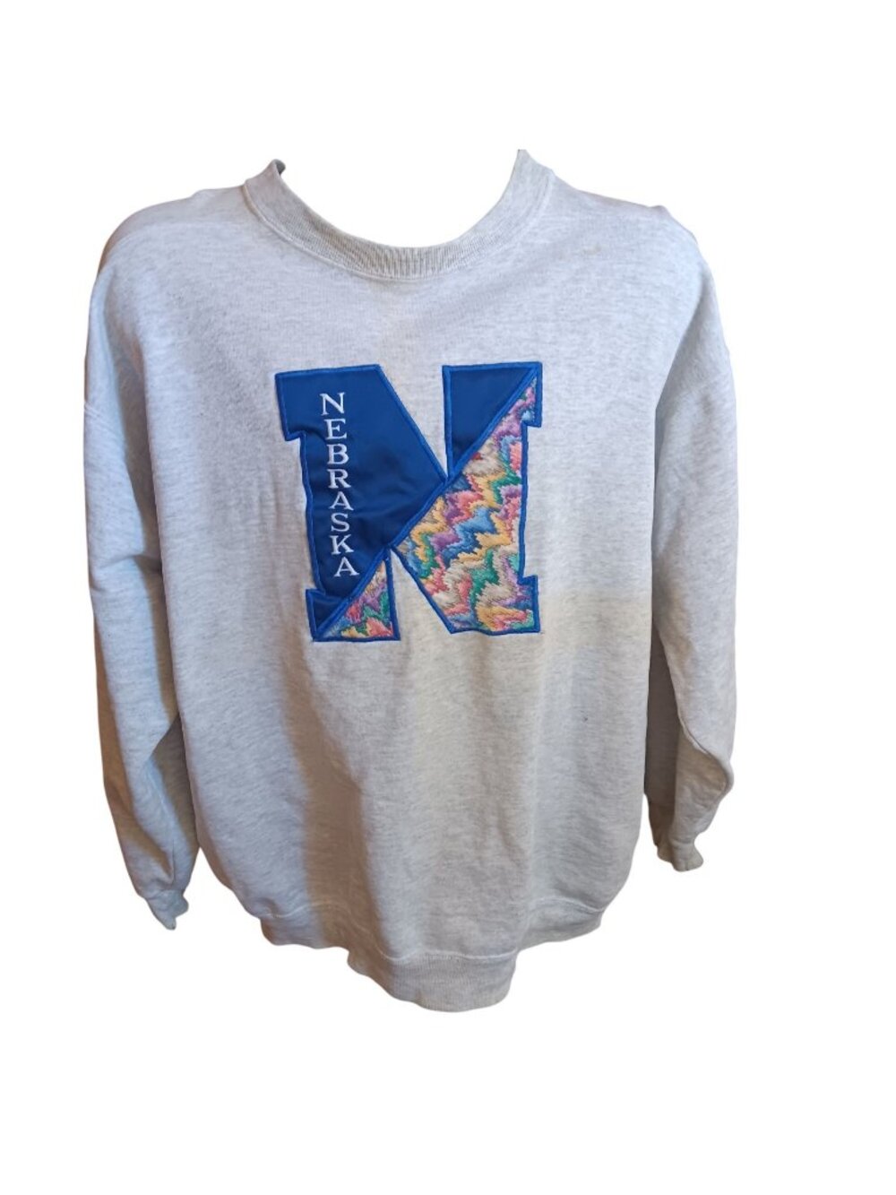 XL Vintage Nebraska Big Red Granny Sweatshirt Embroidered 1990s